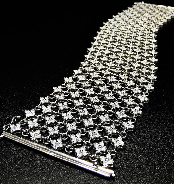 DYAMOND 18K White Gold Diamond Flexible Bracelet