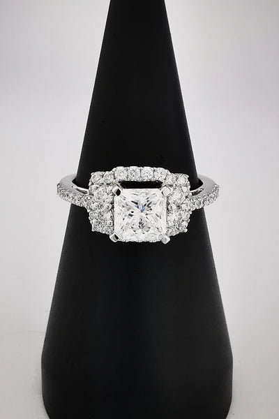 DYAMOND 18K White Gold Diamond Ring with 21 Diamonds