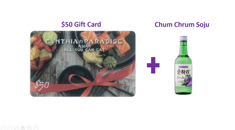 CYNTHIA'S PARADISE Asian All You Can Eat Gift Card (Value: $50)