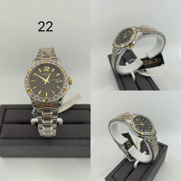 SEIKO Two Tone Crystal Quartz Watch