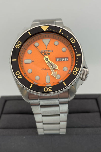 SEIKO Automatic Black and Orange Watch