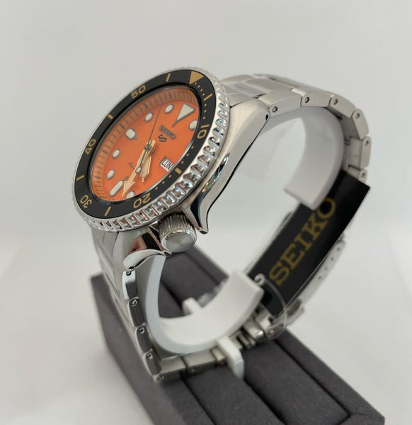 SEIKO Automatic Black and Orange Watch